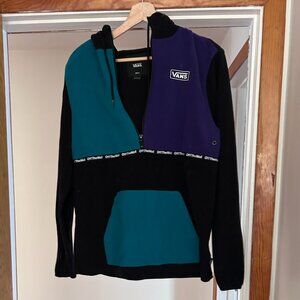 Sporty Vans off the wall green and purple half zip hoodie S